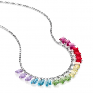 Silver necklace with crystal